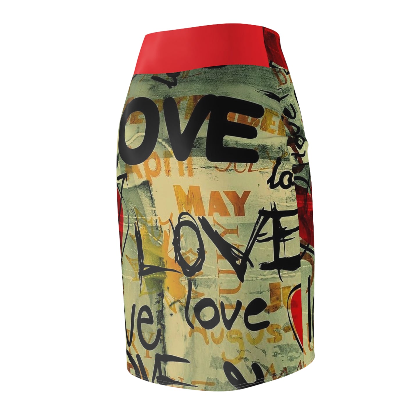 Jupe longue pour femme rouge et kaki design chic