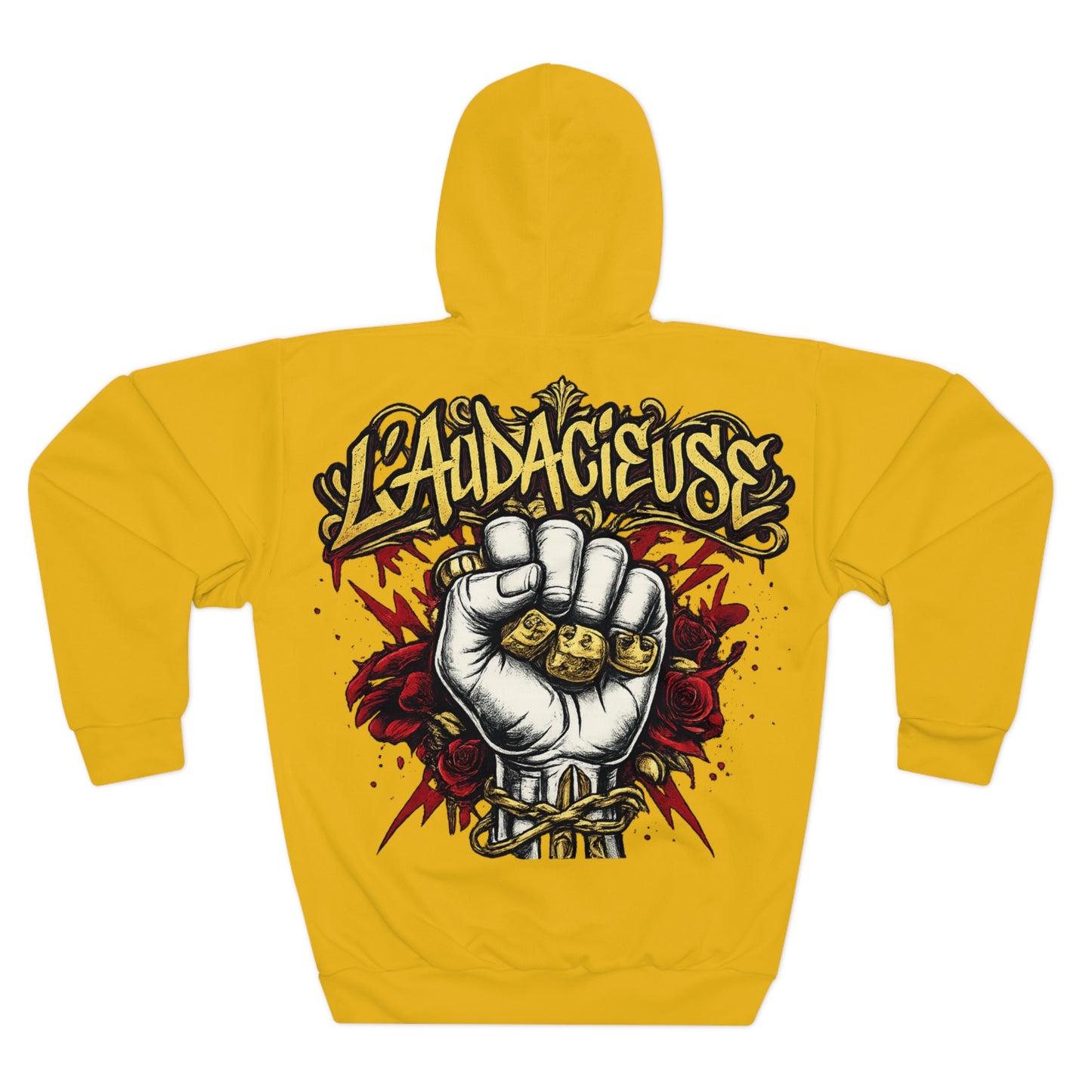 HOODIE REUSSIR & COURAGE – JAUNE FLUO
