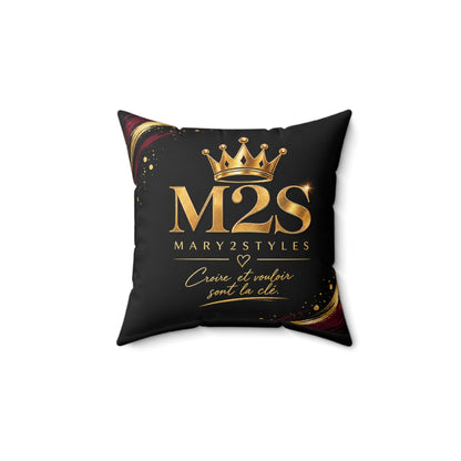 Coussin décoratif M2S Signature – Croire et vouloir sont la clé