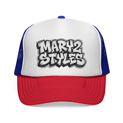 Casquette Trucker Mary2Styles Graffiti – Édition Bleu Royal