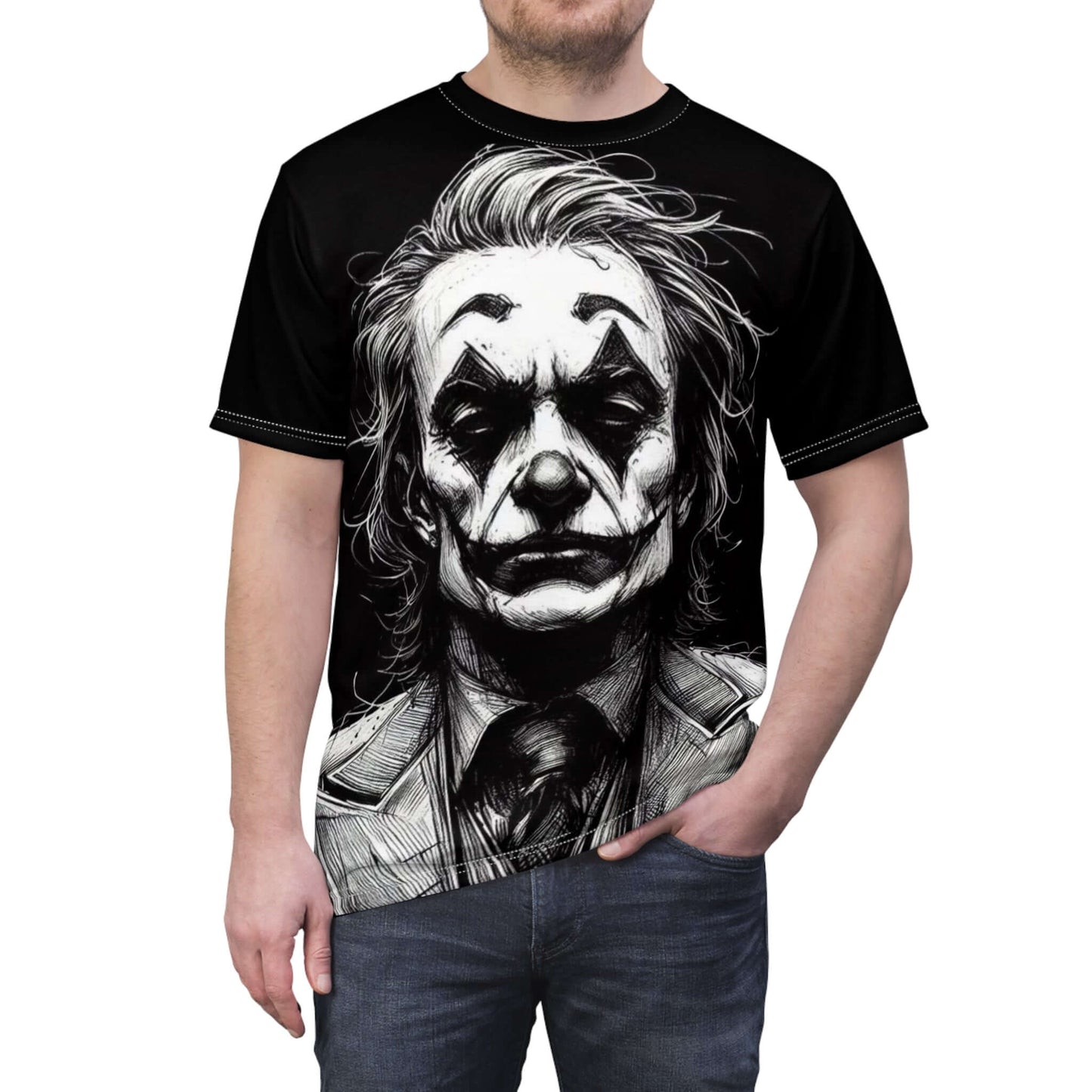 t-shirt pour homme design "jokeur noir et blanc". | Mary2styles