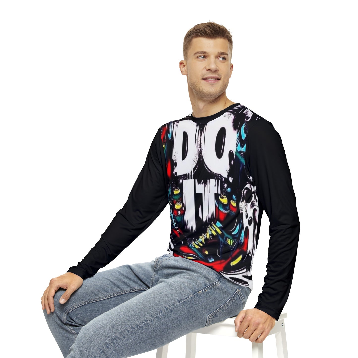 Men's simple casual long sleeve sweater ''DO IT''