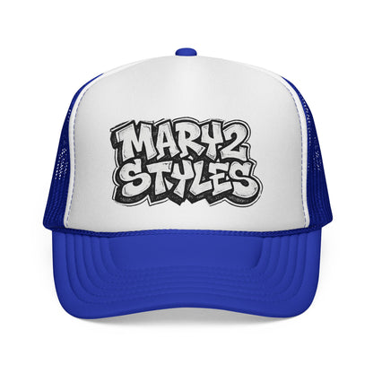 Casquette Trucker Mary2Styles Graffiti – Édition Bleu Royal
